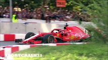 Sebastian Vettel Crashes His Ferrari SF71H at 2018 F1 Milan Festival