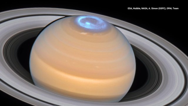 Hubble Captures Dancing Auroras at Saturn’s North Pole