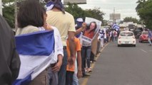Manifestantes hacen cadena humana en Nicaragua para apoyar a 