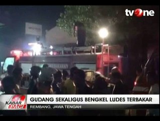 Gudang Sekaligus Bengkel di Rembang Ludes Terbakar
