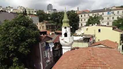 Yıkılma Tehlikesi Olan Minare Havadan Görüntülendi