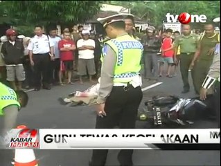 Hindari Penyeberang Jalan, Guru Tewas Tabrak Mobil