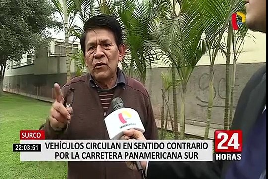 Panamericana Sur: conductores son captados manejando en sentido contrario