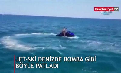 Jet-ski denizde bomba gibi patladı! Dehşet anı kamerada
