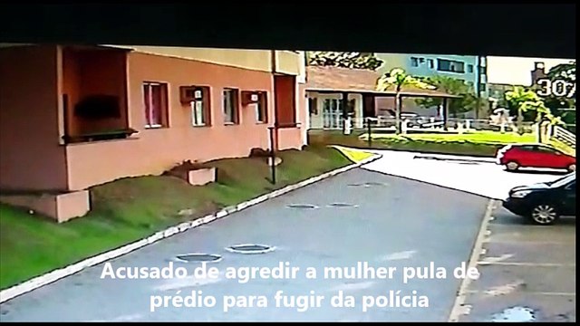 Acusado de agredir a mulher pula de prédio para fugir da polícia