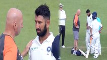 India Vs England 4th Test: Ben Stokes hits Cheteshwar Pujara's Helmet with a Bouncer| वनइंडिया हिंदी