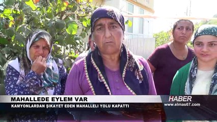 Mahalleli yolu kapatıp eylem yaptı