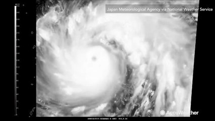 Satellite shows Typhoon Jebi swirling towards Japan