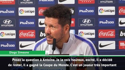 3e j. - Simeone : "Griezmann est heureux, sinon il serait parti"