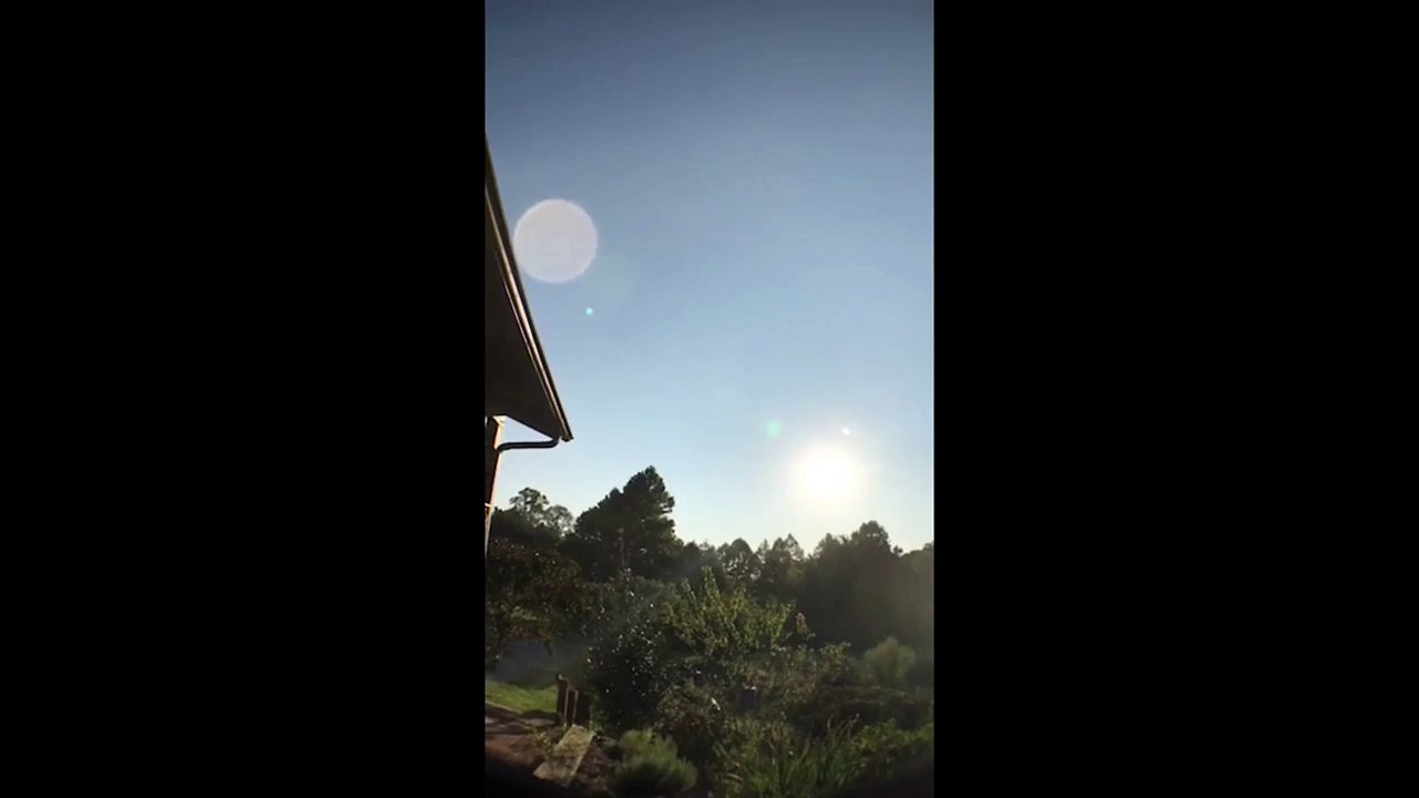 Large Planet And Binary Sun Over our Sun in Indiana Aug 30 2018