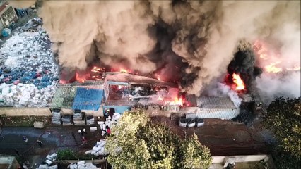 Aerial Footage of South African Factory Fire