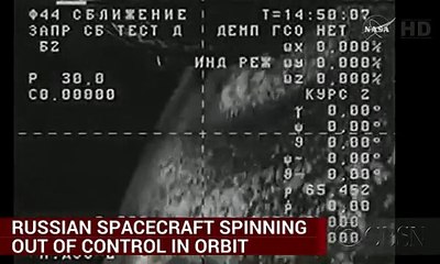 WATCH  CARGO SHIP SPINNING OUT OF CONTROL IN OUTER SPACE