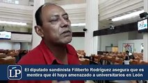 El diputado sandinista que amenazó a estudiantes de León el 19 de abril ahora dice que es mentira. Mirá lo que respondió Filiberto Rodríguez cuando lo encararon