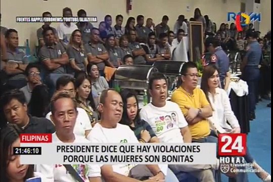 Presidente de Filipinas: “Aumento de violaciones sexuales es porque hay muchas mujeres bonitas”