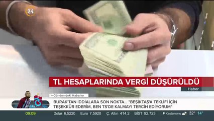 TL hesaplarında vergi düşürüldü