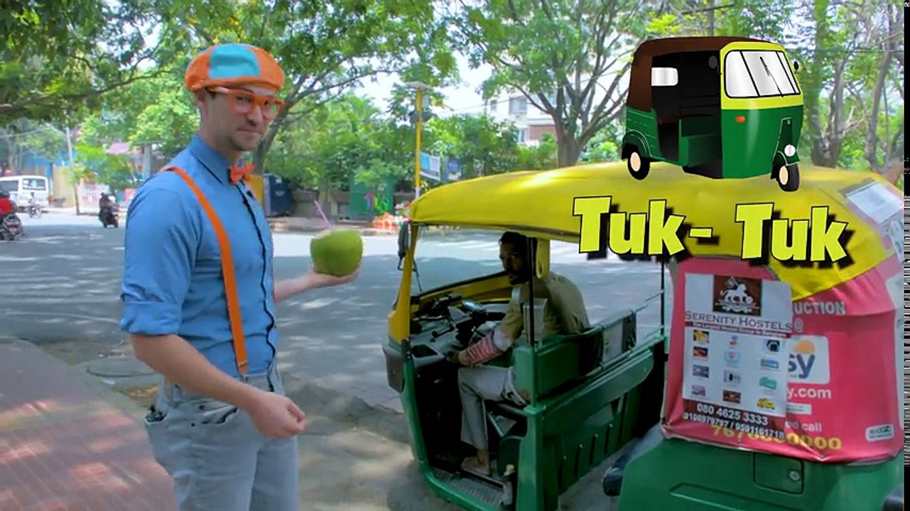 Blippi in India - Learning About the Rickshaw Tuk Tuk for Kids