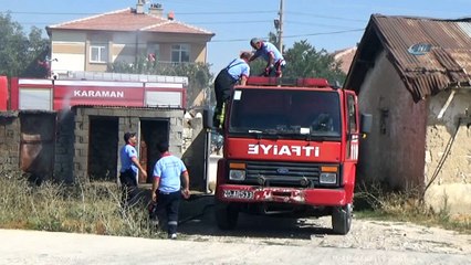 Karaman’da kuru otların temizlenmesi için yakılan ateş büyüyünce korkuttu