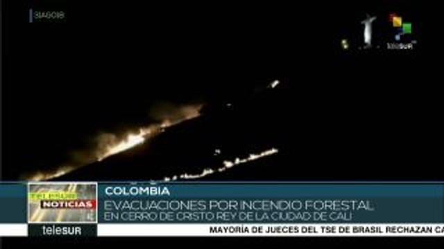Colombia: incendio forestal se registra en cerro de Cristo Rey en Cali