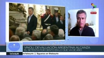 Vinoli: Crisis actual argentina se debe a medidas impulsadas por Macri