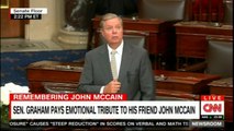 Remembering Sen. Lindsey Graham pays emotional tribute to his friend John McCain. #JohnMcCain #CNN #LindseyGraham #News