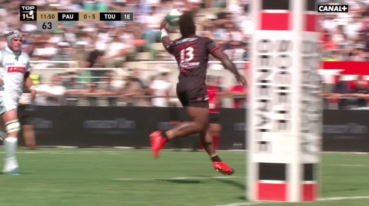 Superbe essai de Josua Tuisova face à la Section Paloise