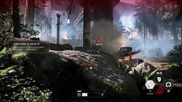 Star Wars Battlefront II, Gameplay Español 4, Buscando los cazas Tie del aeropuerto de Endor 2