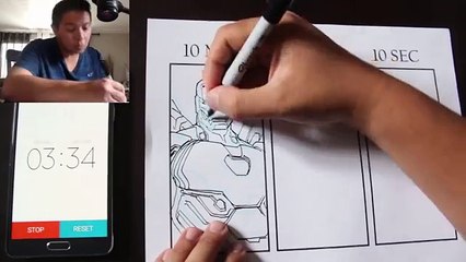 Dessiner Iron Man en 10mn, 1mn et 10s
