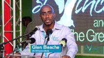 Glen Beache (CEO, SVG Tourism Authority) and Hon. Cecil McKie (Minister of Tourism, Sport and Culture) give brief remarks at the inaugural Air Canada Rouge firs