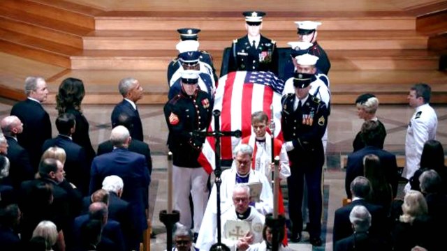 US politicians across political divide gather to remember John McCain