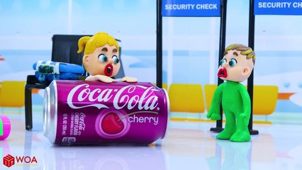 LUKA BABY AIRPORT SECURITY STOPS COCACOLA AT TERMINAL  Play Doh Cartoons For Kids