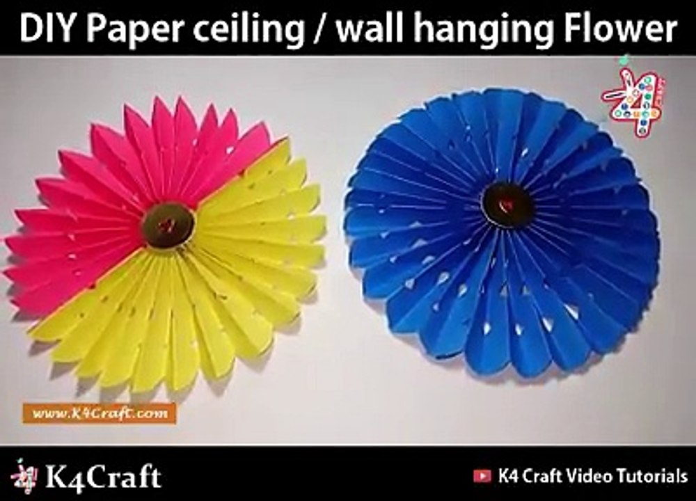 Diy Paper Ceiling Wall Hanging Flower Like K4 Craft Videos Dailymotion Video