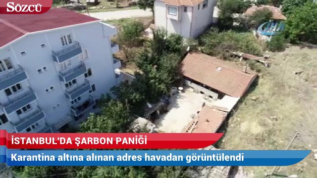 Şarbonlu hayvanın alındığı iddia edilen adres havadan görüntülendi