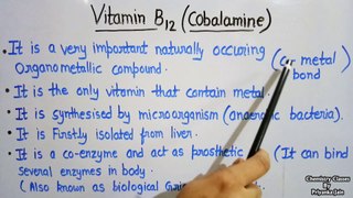 Vitamin B12 / cobalamin ; its structure , functions , biological role as coenzyme