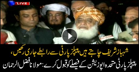 PPP should accept joint opposition's decision: Fazl-ur-Rehman