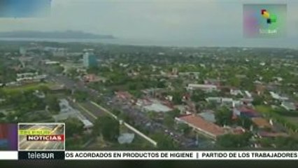 Скачать видео: Nicaragua: sandinistas marchan en apoyo al gobierno