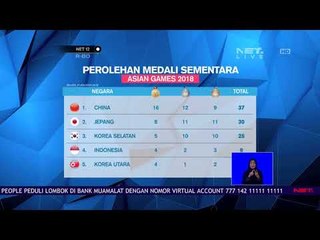Perolehan Medali Sementara Asian Games 2018 - NET 12