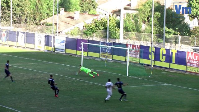 les réactions de Fabien Pujo et Mohamed Ouchmid après le match Sporting Toulon Fréjus/Saint-Raphaël