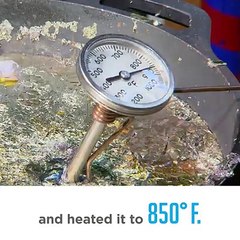 Amazing man stuck his hand into molten metal and survived unscathed.