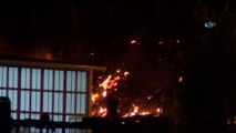 Ayvalık’ta sanayi sitesi ile asfalt şantiyesi arasındaki bölgede çıkan yangın korkuttu