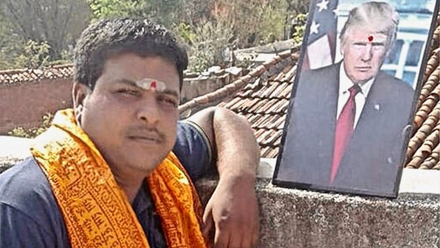 Indian Man Worships Trump while Hindu Nationalists Praise Him