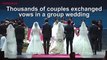A South Korean church played host to some 4,000 couples who exchanged vows. 30,000 members of the church participated in the event on Monday. The Unification Ch