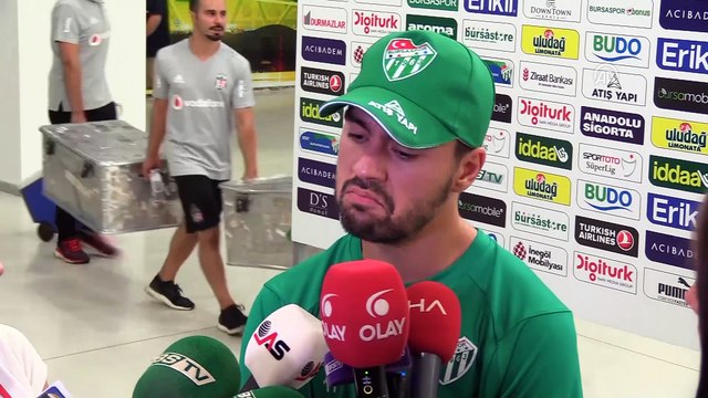 Bursaspor-Beşiktaş maçının ardından - Kaptan Ertuğrul Ersoy ve futbolcu Furkan Soyalp - BURSA