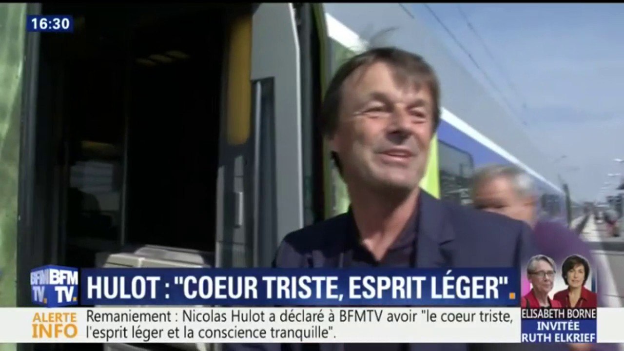 "Cœur triste, esprit léger et conscience tranquille", les premiers mots de Nicolas Hulot depuis sa démission
