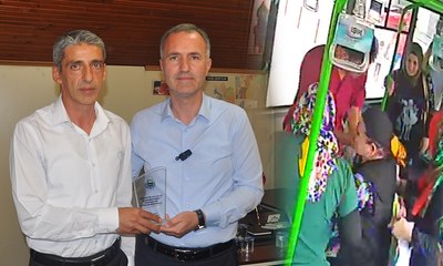 Kalp krizi geçiren yolcuyu hastaneye götüren sürücüye plaket