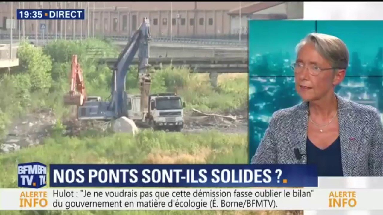Ponts: "Il n'y a pas de situation d'urgence en France", assure Elisabeth Borne