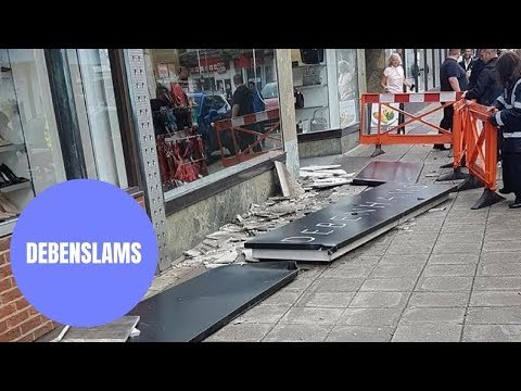 Shoppers lucky to be alive after several tonnes of signage from Debenhams fell onto busy footpath