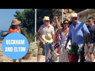 Beckham clan leave luxurious restaurant in south of France with Elton John