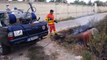 Andria: incendio tra i rifiuti abbandonati, prende fuoco anche una bombola