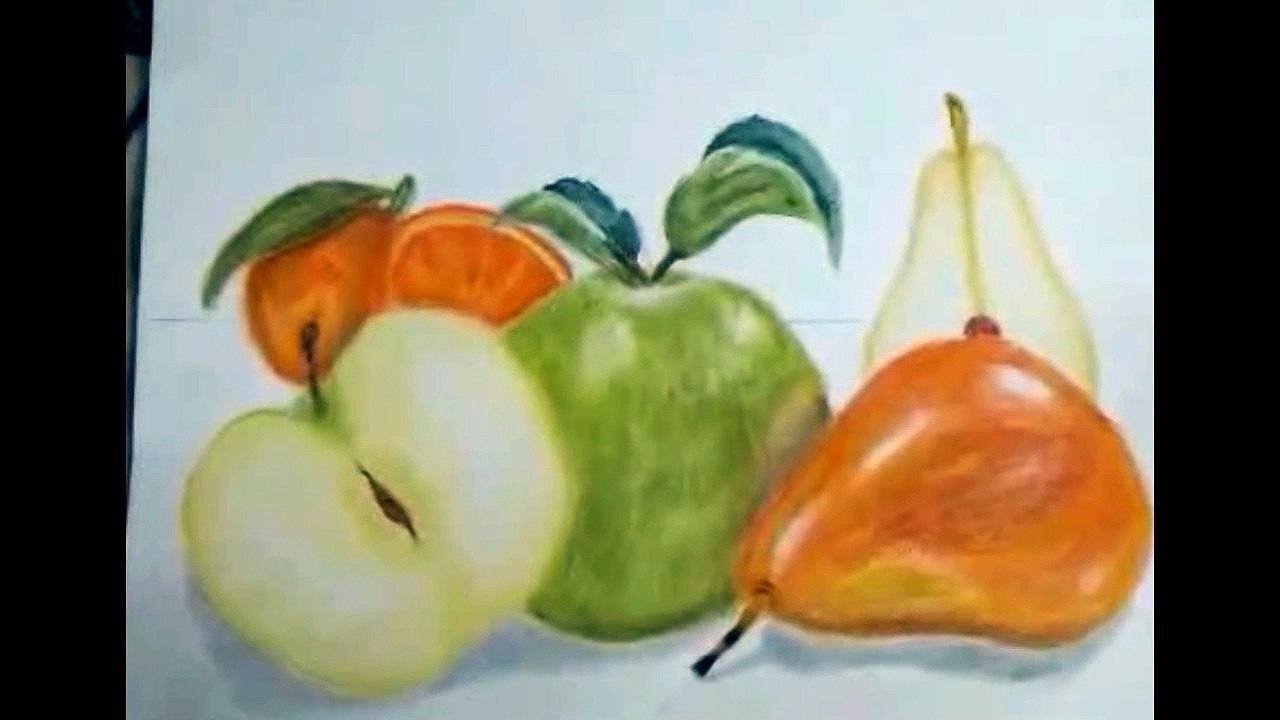 Drawing fruits colours