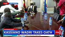 VIDEO: The moment Kassiano Wadri the newly elected Arua Muncipality Member of Parliament takes the oath, Deputy Speaker of Parliament Jacob Oulanyah welcomes hi